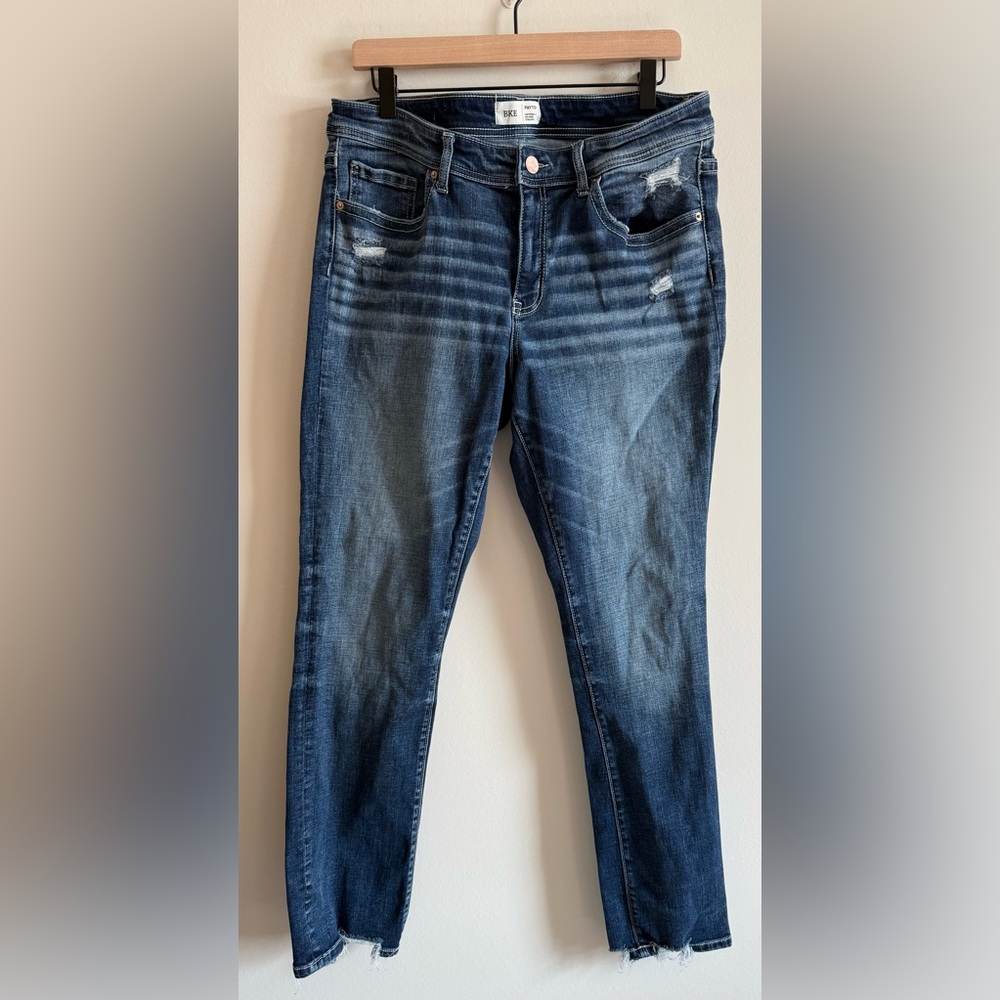 BKE Blue Skinny Jeans with Natural Fading